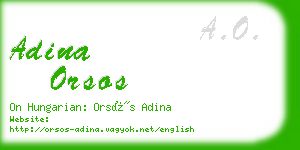 adina orsos business card